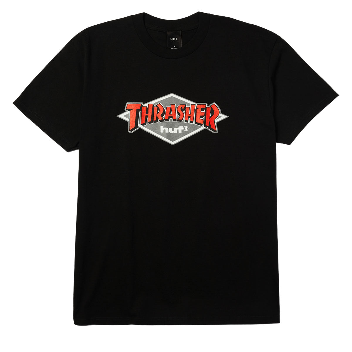 HUF x Thrasher Logo T-Shirt - Black image 1