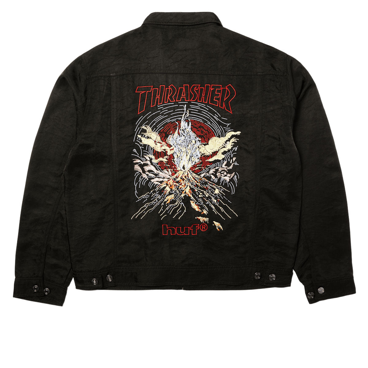 HUF x Thrasher Trucker Jacket - Black image 4