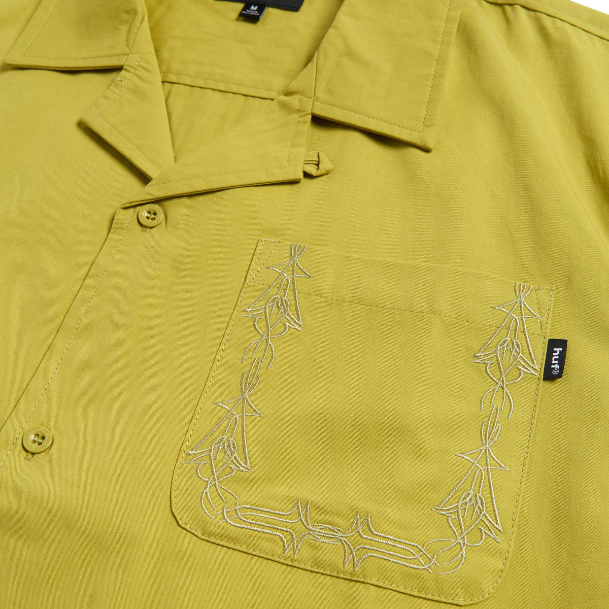 HUF Pinstripe Emb Resort Shirt - Avocado image 3