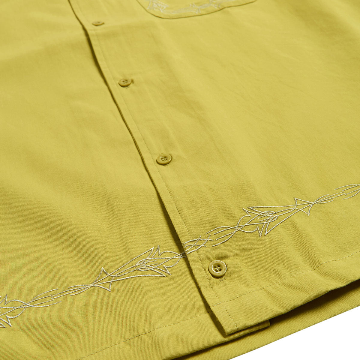 HUF Pinstripe Emb Resort Shirt - Avocado image 4