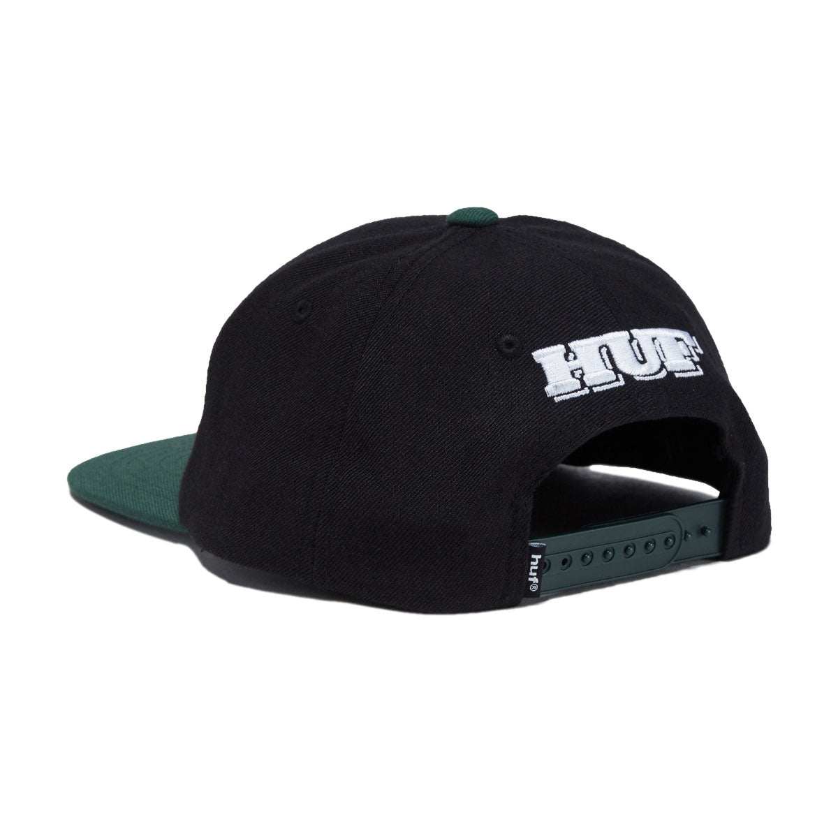 HUF Serif H 6 Panel Snapback Hat - Black image 2