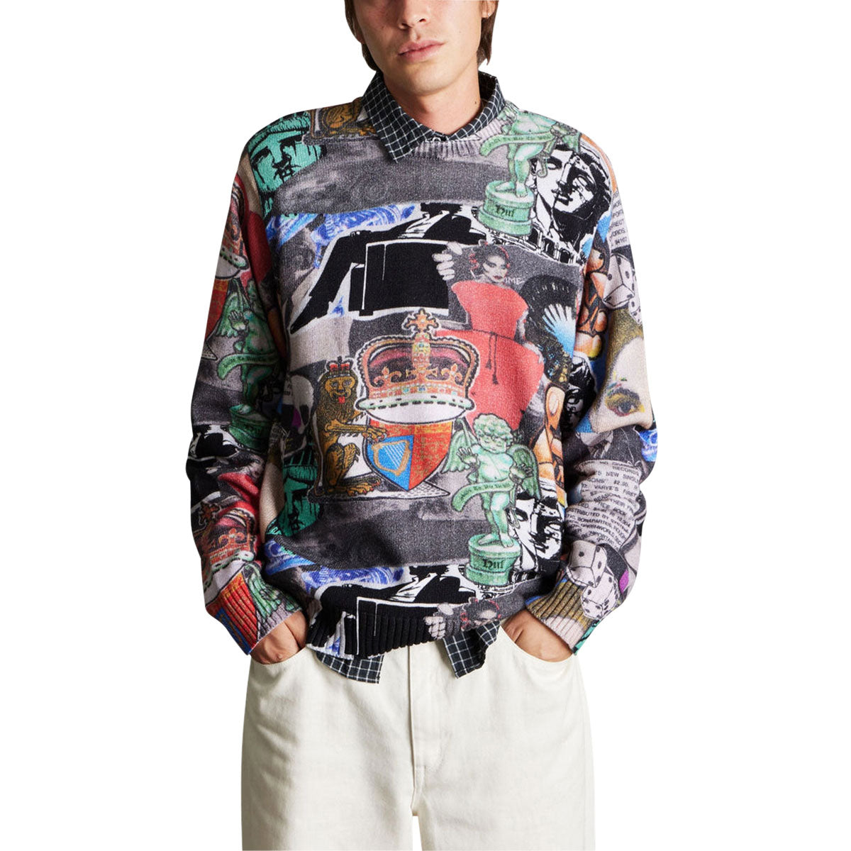 HUF Boulevard Status Crew Sweatshirt - Multi image 2