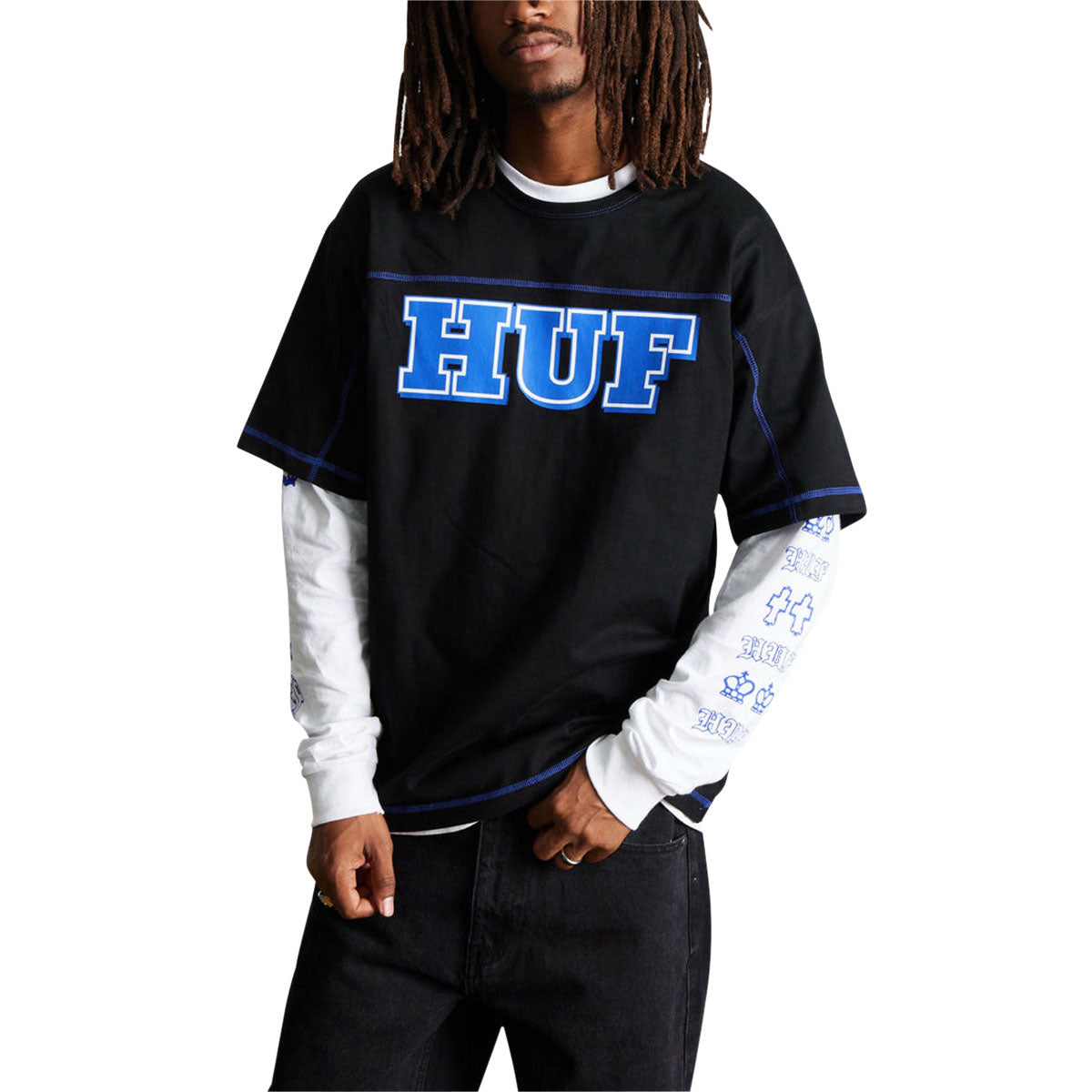 HUF Legacy Football T-Shirt - Black image 2