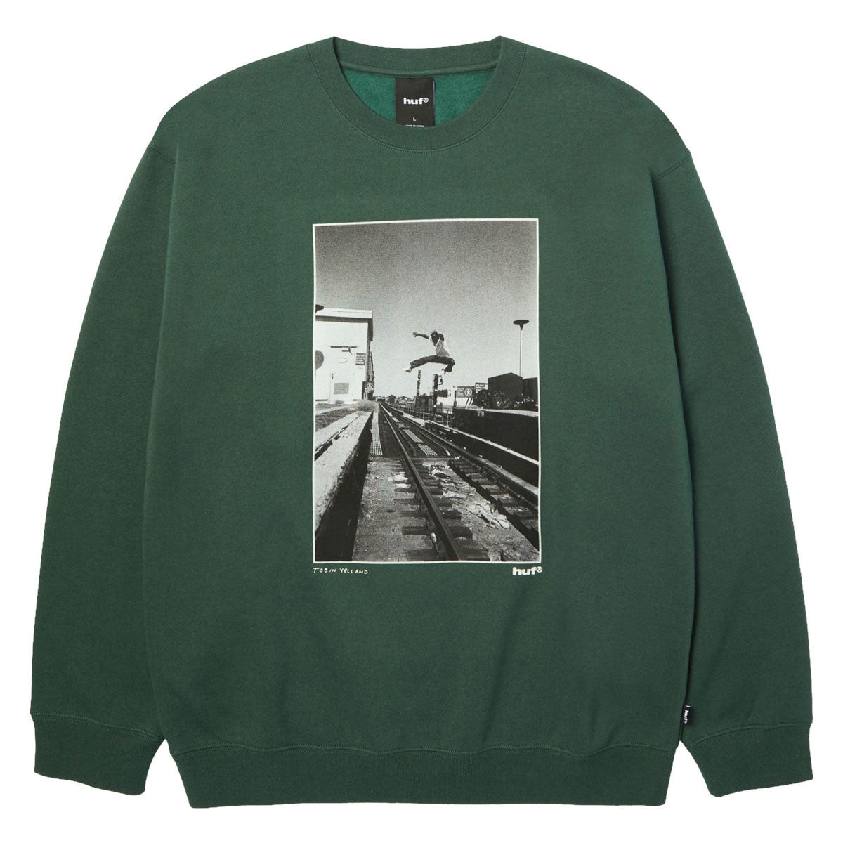 HUF Taking The Leap Crew Sweatshirt - Forest Green image 1