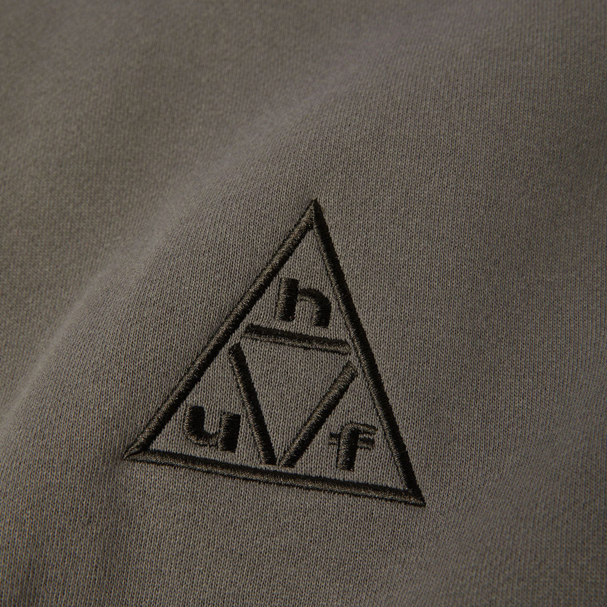 HUF Triple Triangle Embroidered Crew Sweatshirt - Dark Earth/Brown image 2