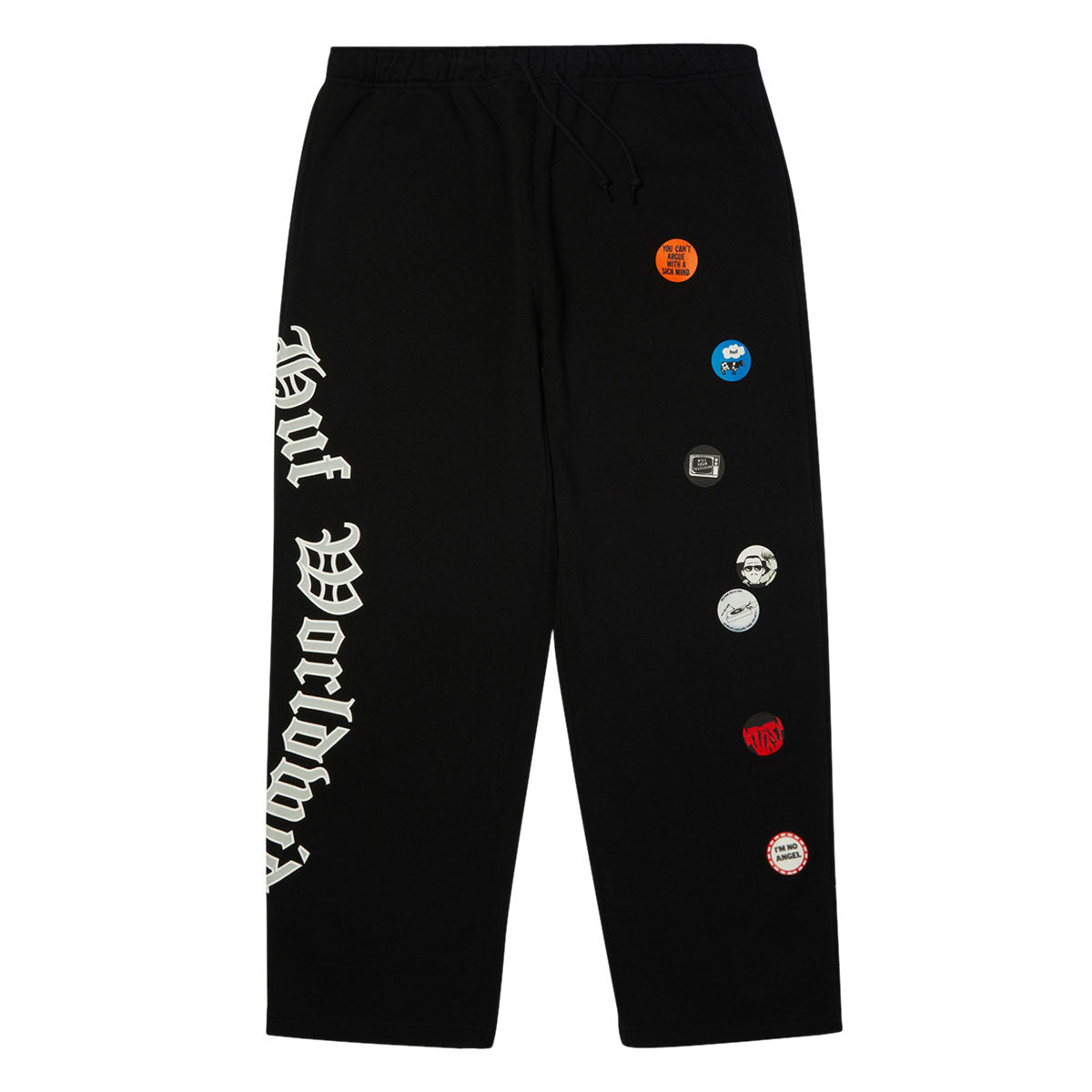 HUF Olympia Open Hem Sweatpants - Black image 1
