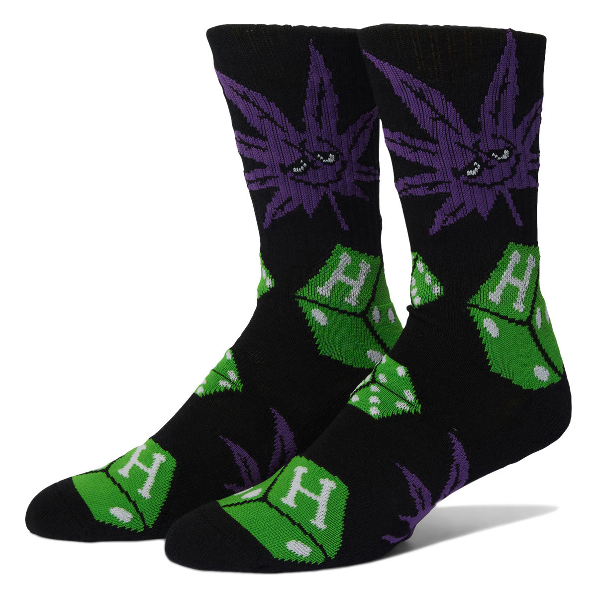 HUF Dice Buddy Crew Socks - Black image 1