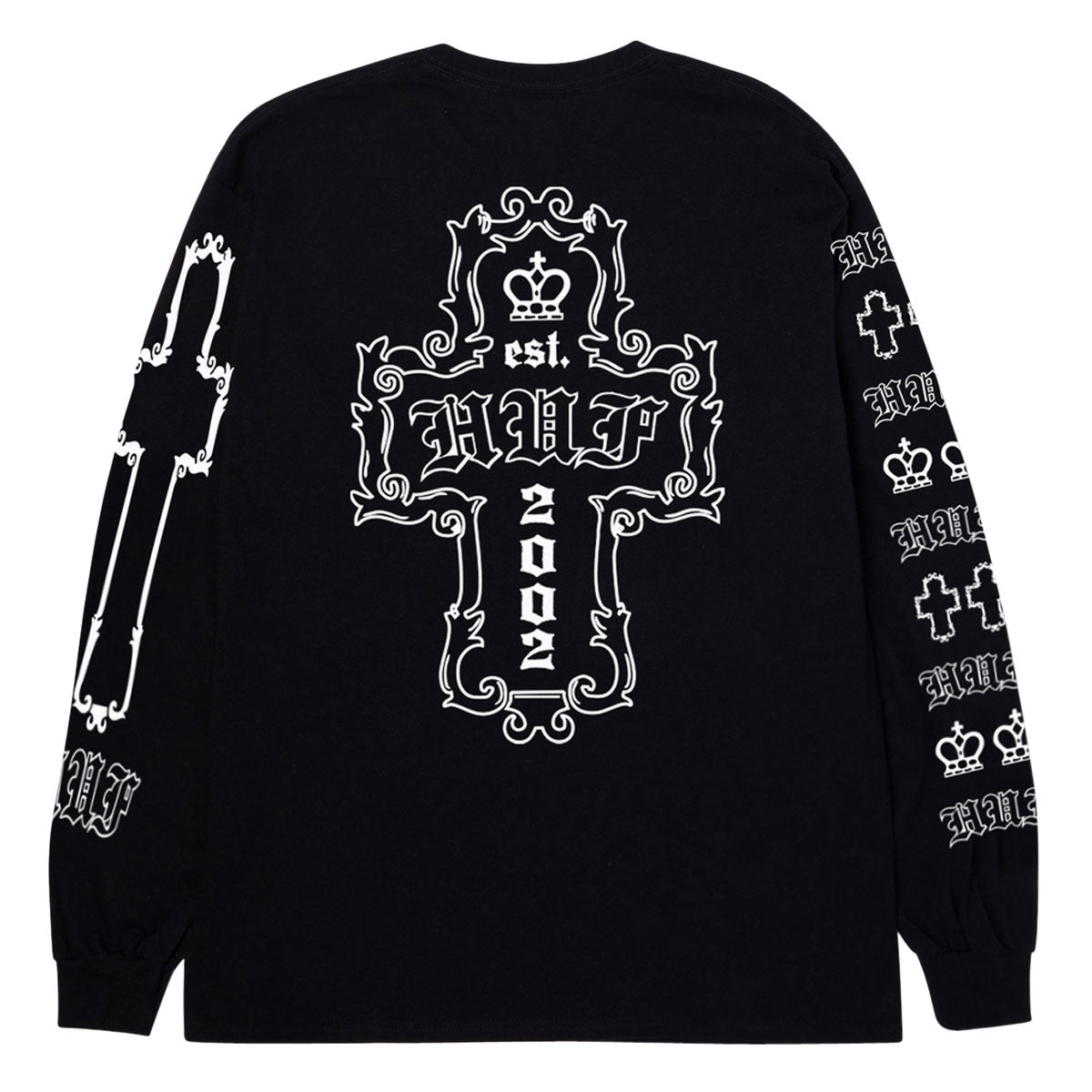HUF Hard Luxe Long Sleeve T-Shirt - Black image 2