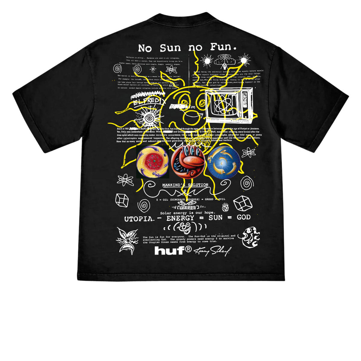 HUF x Kenny Scharf Philosophy T-Shirt - Black image 2