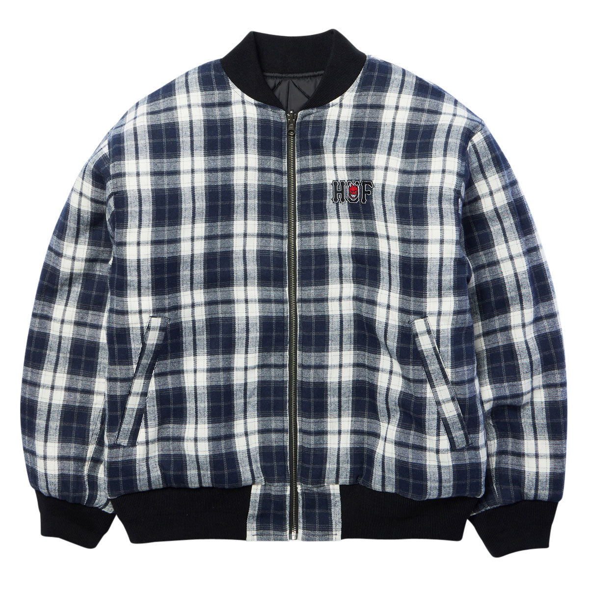 HUF x Spitfire Reversible Plaid Jacket - Navy/Black image 1