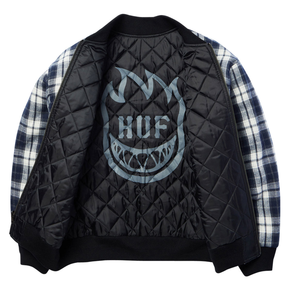 HUF x Spitfire Reversible Plaid Jacket - Navy/Black image 2