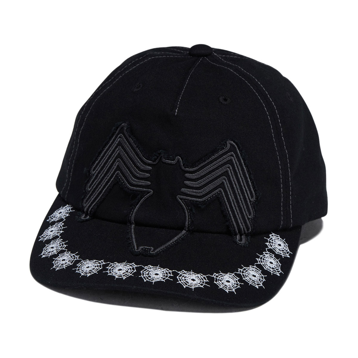 HUF x Spiderman Venom Washed Snapback Hat - Washed Black image 1