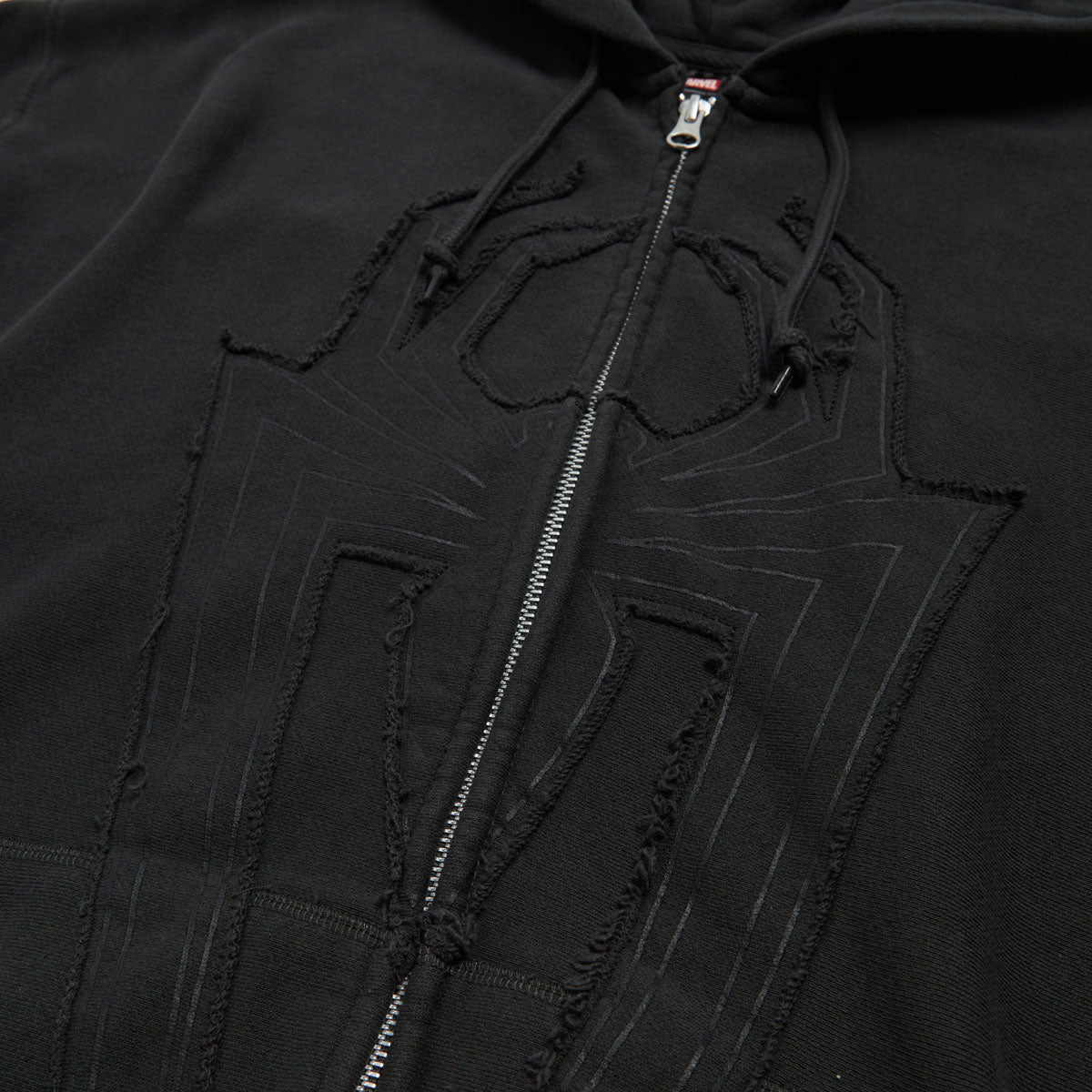 HUF x Spiderman Web Full Zip Washed Hoodie - Washed Black image 3