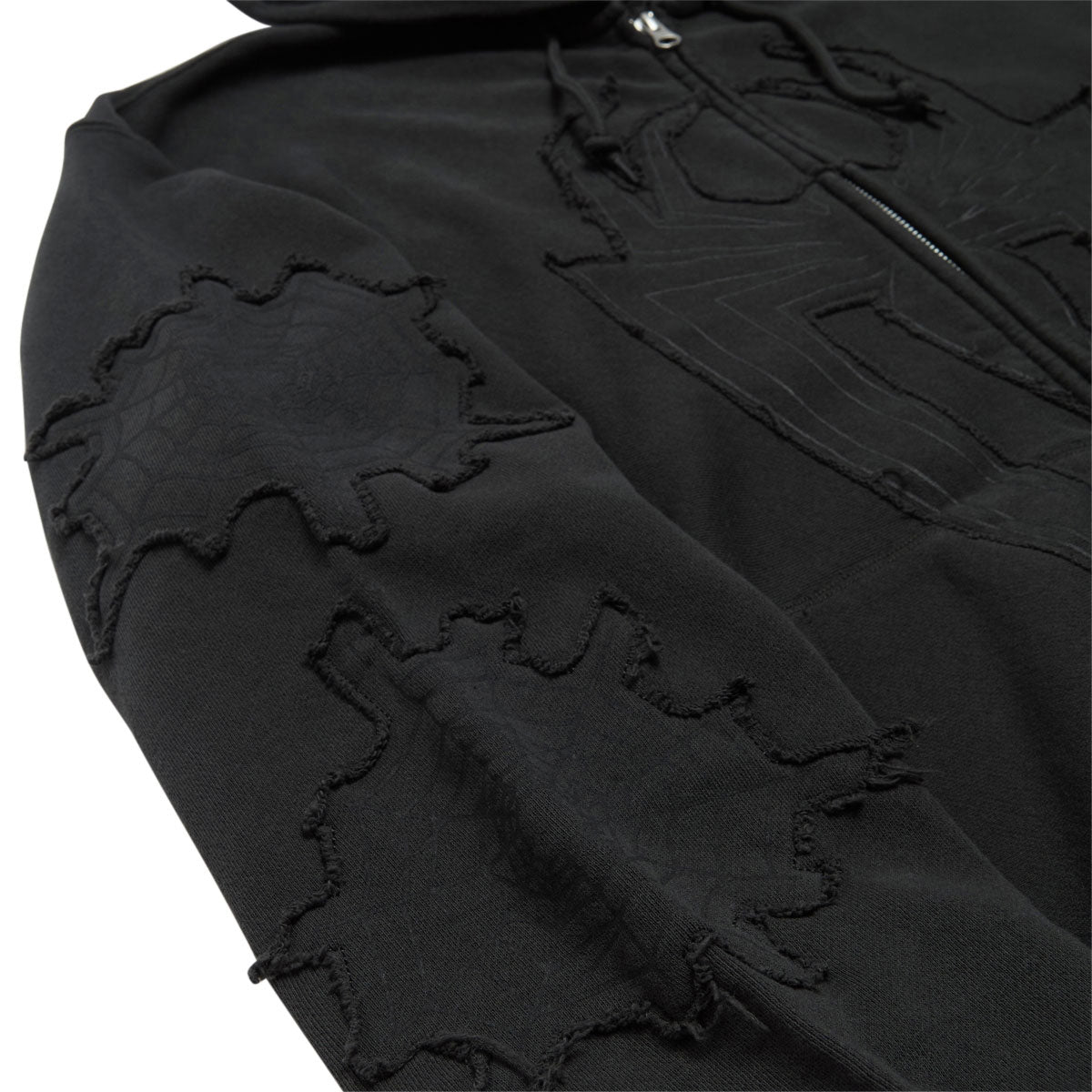 HUF x Spiderman Web Full Zip Washed Hoodie - Washed Black image 4