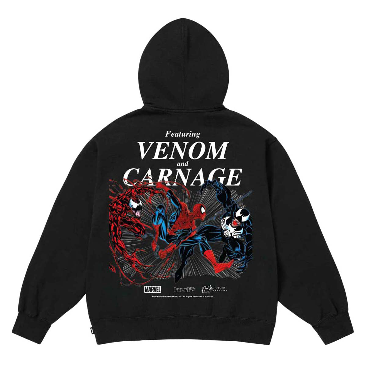 HUF x Spiderman Maximum Carnage Hoodie - Black image 2