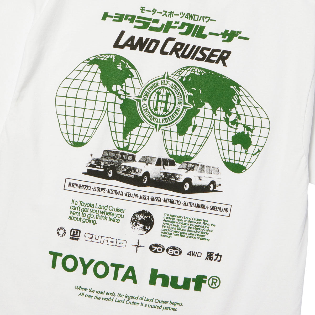 HUF x Toyota Land Cruiser Global T-Shirt - White image 3