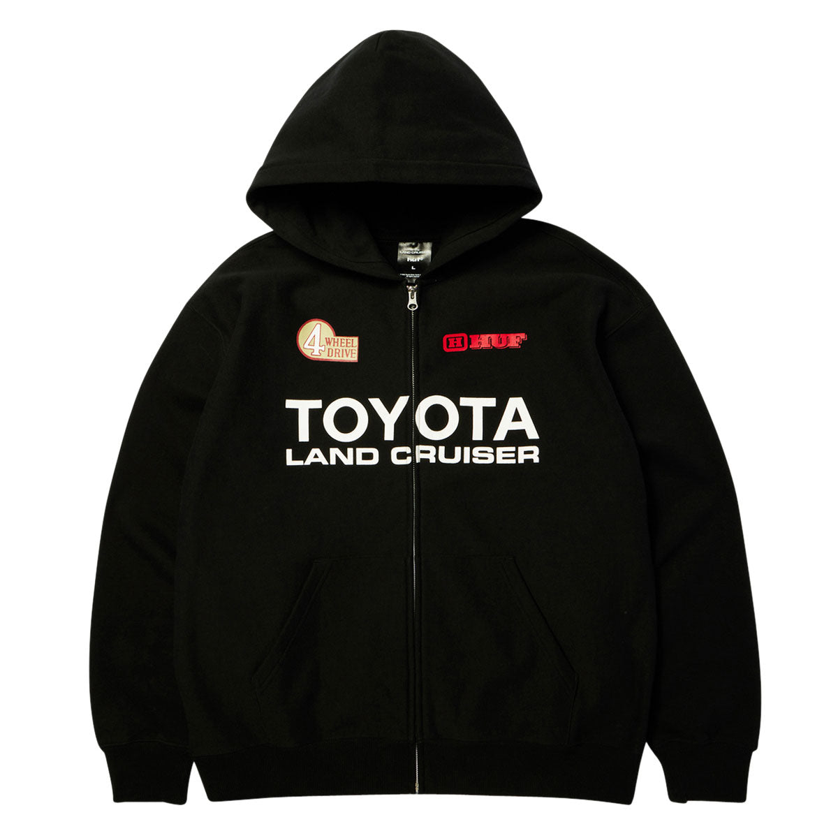 HUF x Toyota Land Cruiser Heavyweight Full Zip Hoodie - Black image 1