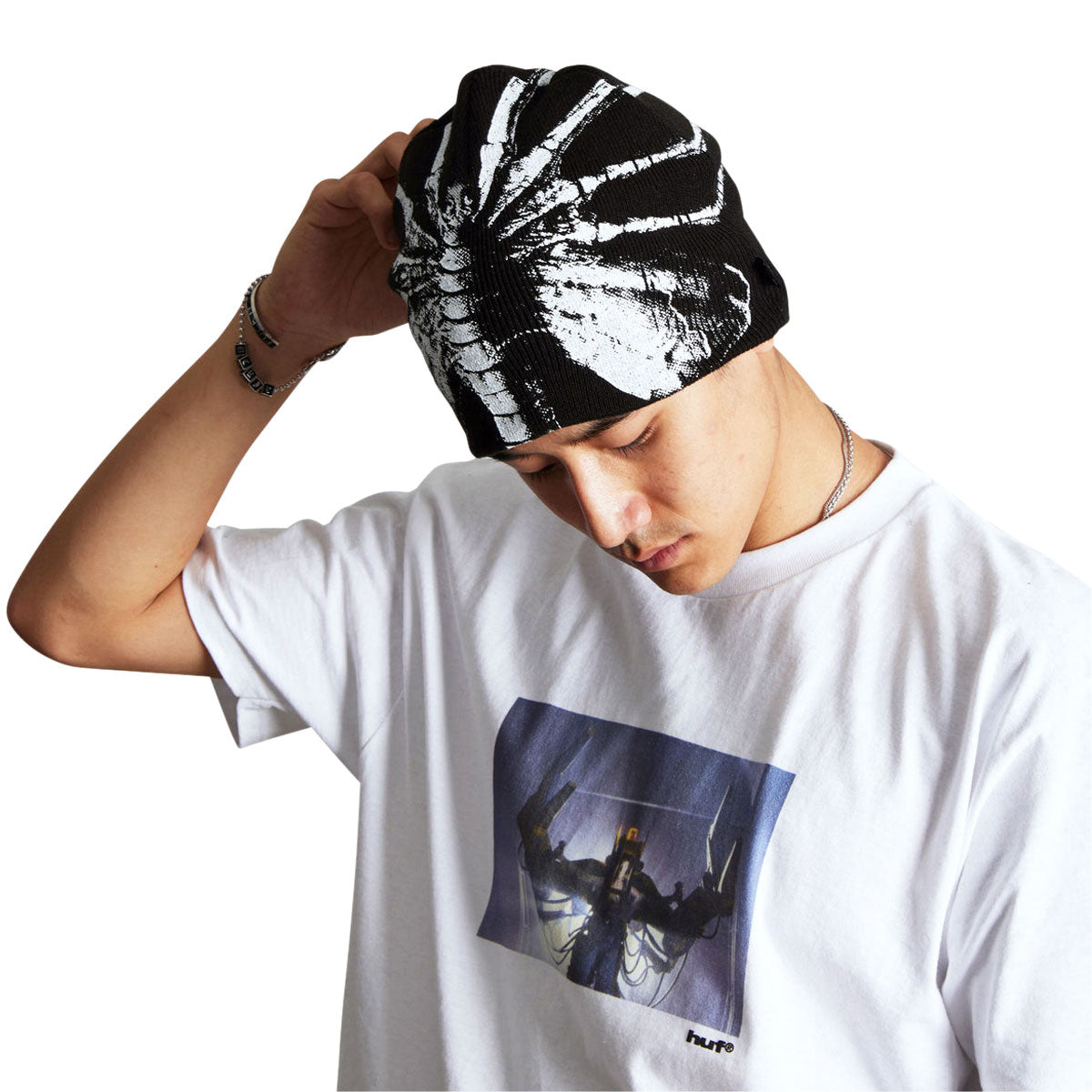 HUF x Aliens Facehugger Skull Beanie - Black image 3