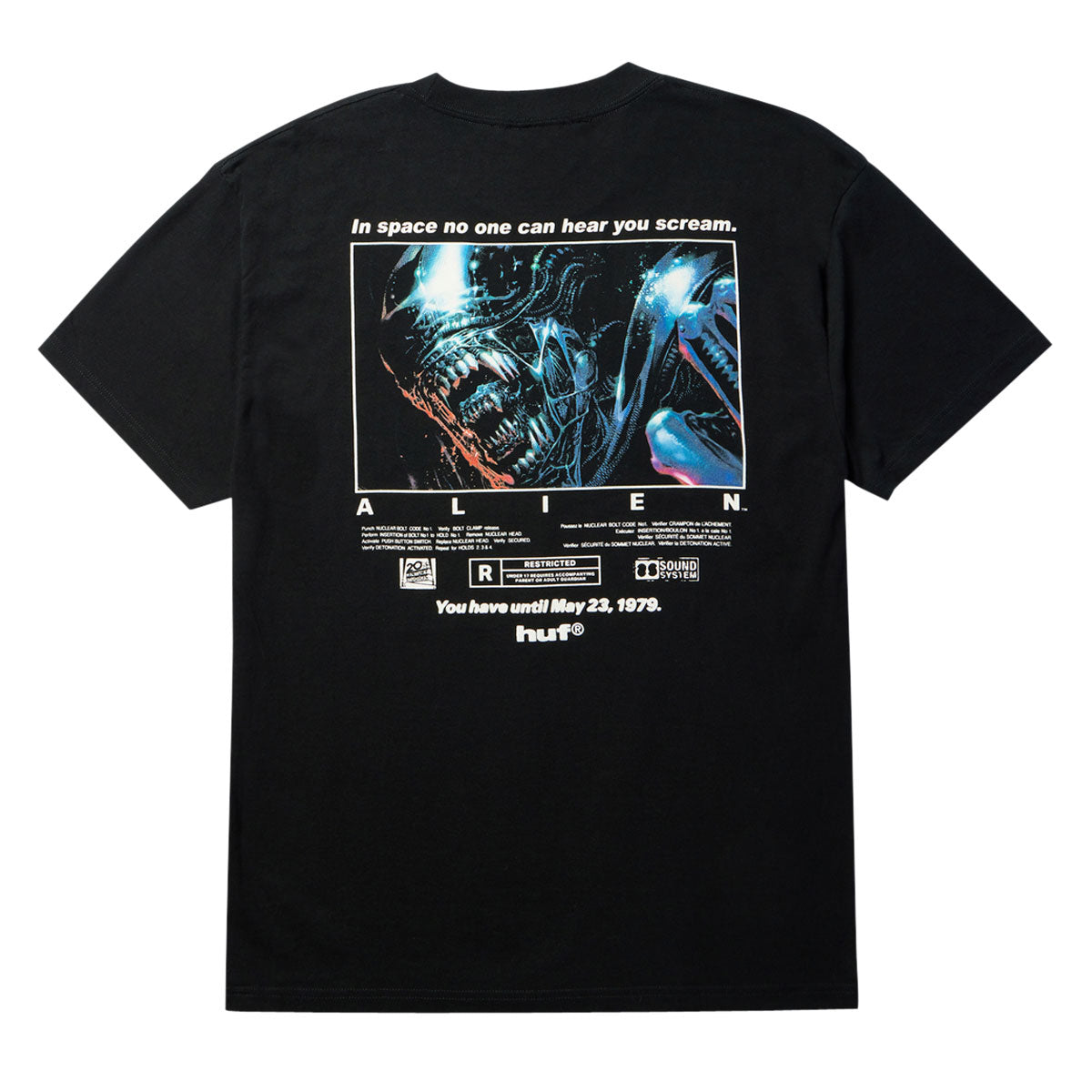 HUF x Aliens Scream T-Shirt - Black image 2