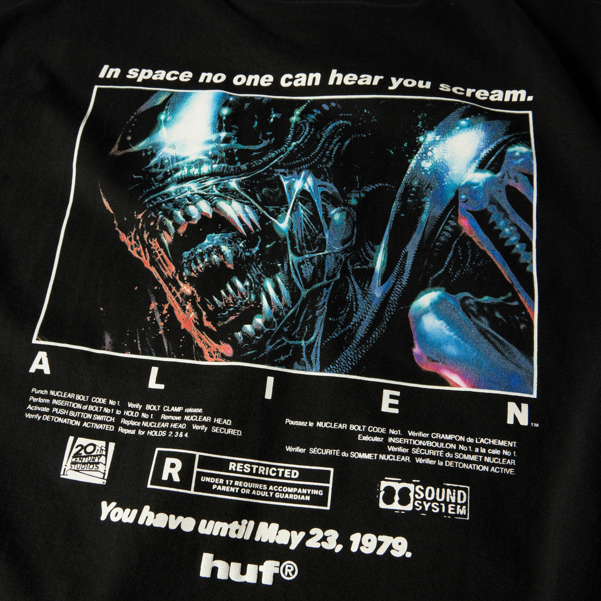 HUF x Aliens Scream T-Shirt - Black image 4