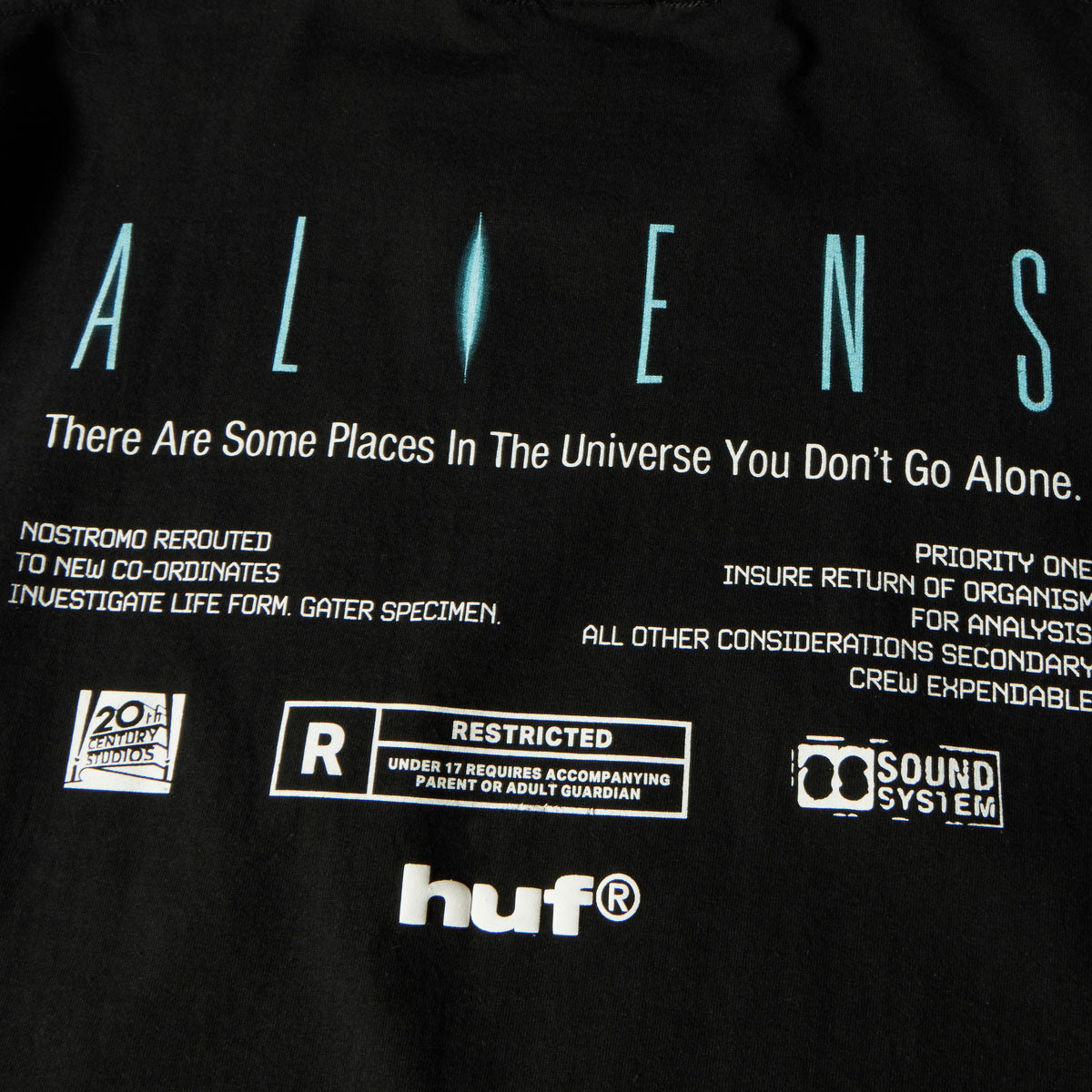 HUF x Aliens Xenomorph T-Shirt - Black image 4