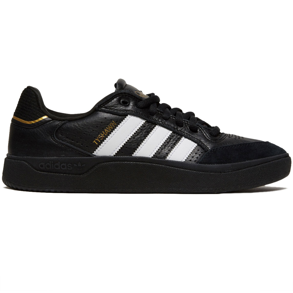 Adidas Tyshawn Low Shoes - New Black/White/Gold Metallic image 1