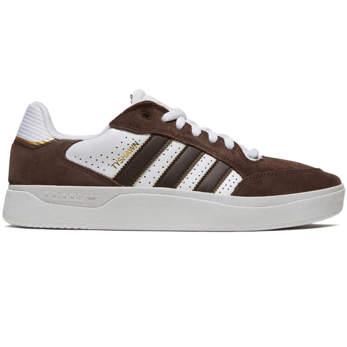 Adidas Tyshawn Low Shoes - Brown/White/Gold Metallic image 1