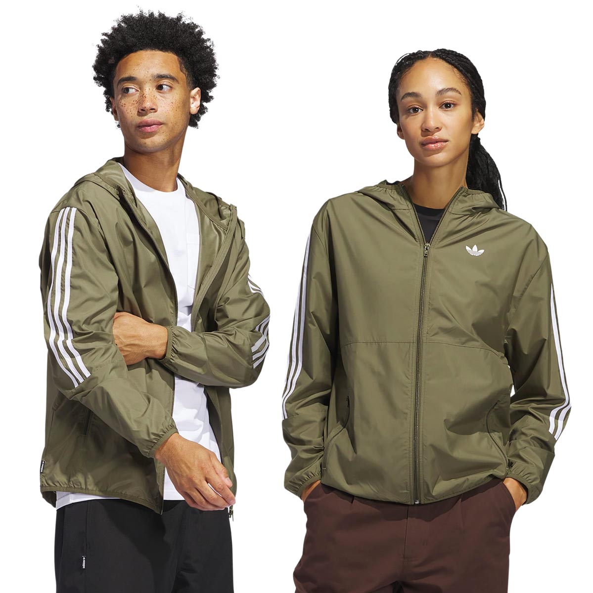 Adidas Windbreaker Jacket - Olive Strata/White image 2