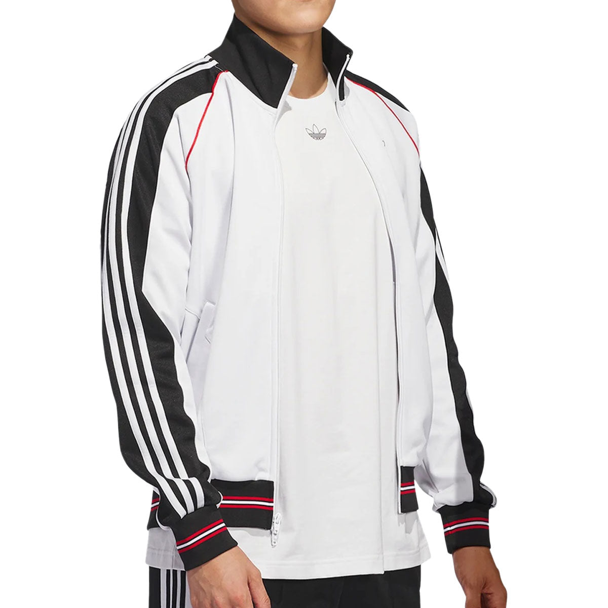 Adidas Tyshawn Track Jacket - Crystal White/Black/Better Scarlet image 2