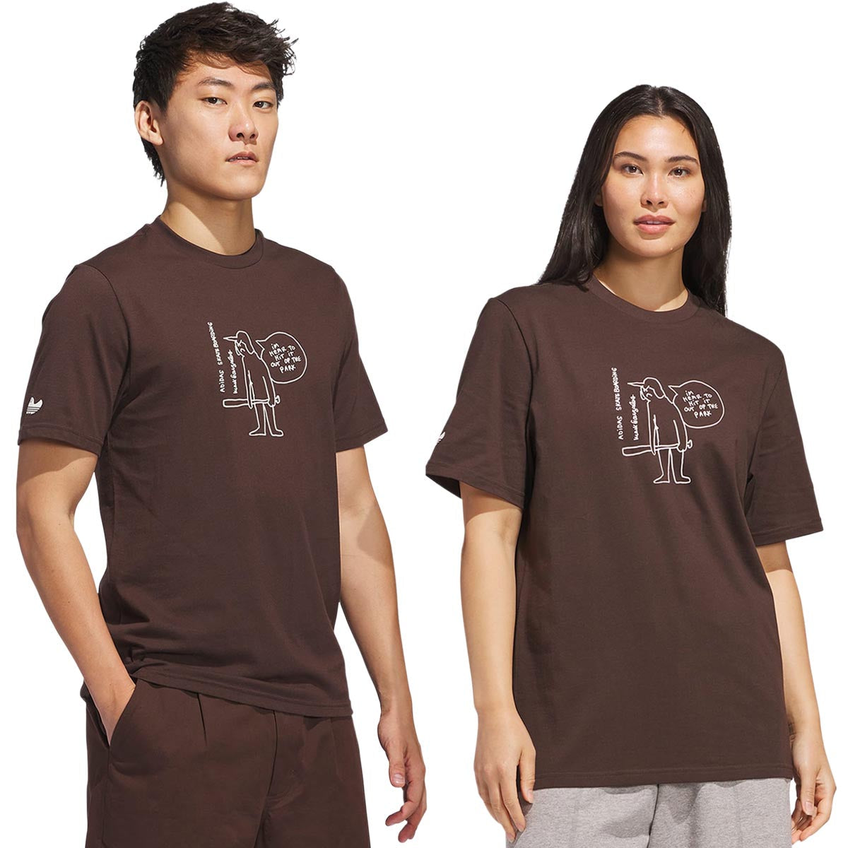 Adidas Shmoo G 3 T-Shirt - Dark Brown/Core White image 2