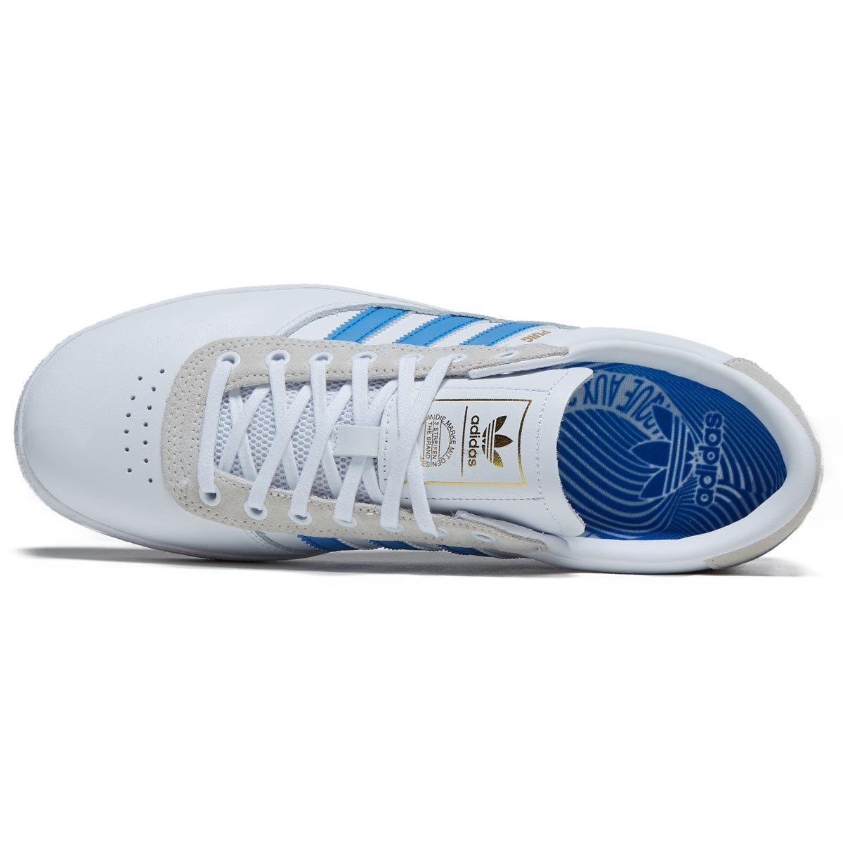 Adidas Puig Indoor Shoes - White/Bluebird/Gold Metallic image 3