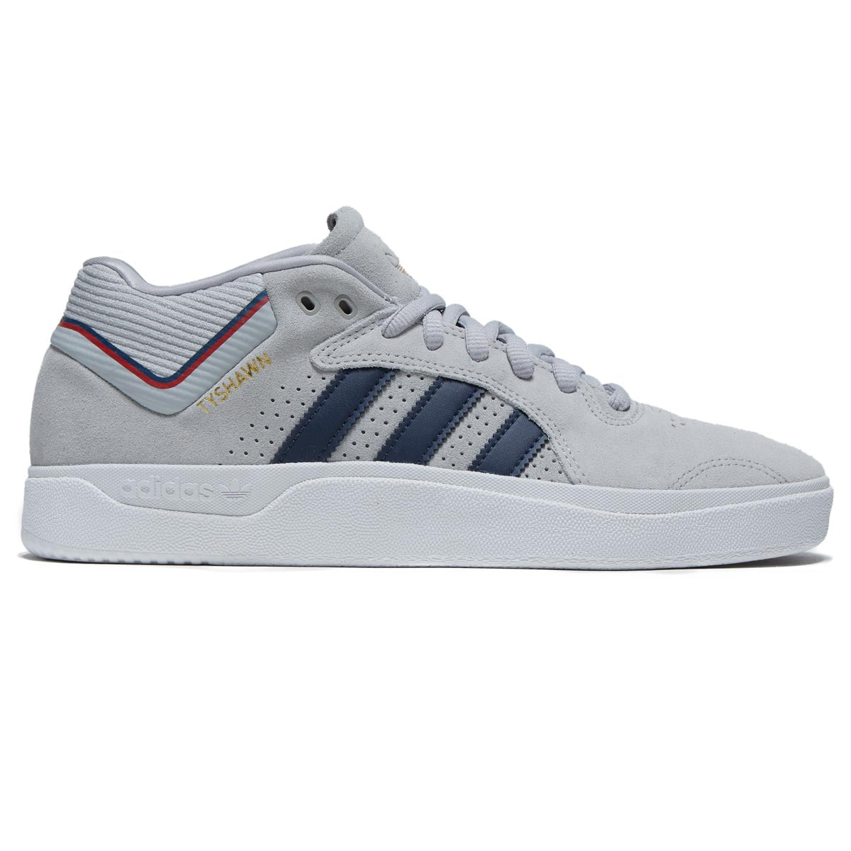 Adidas Tyshawn Shoes - Grey/Collegiate Navy/Gold Metallic image 1