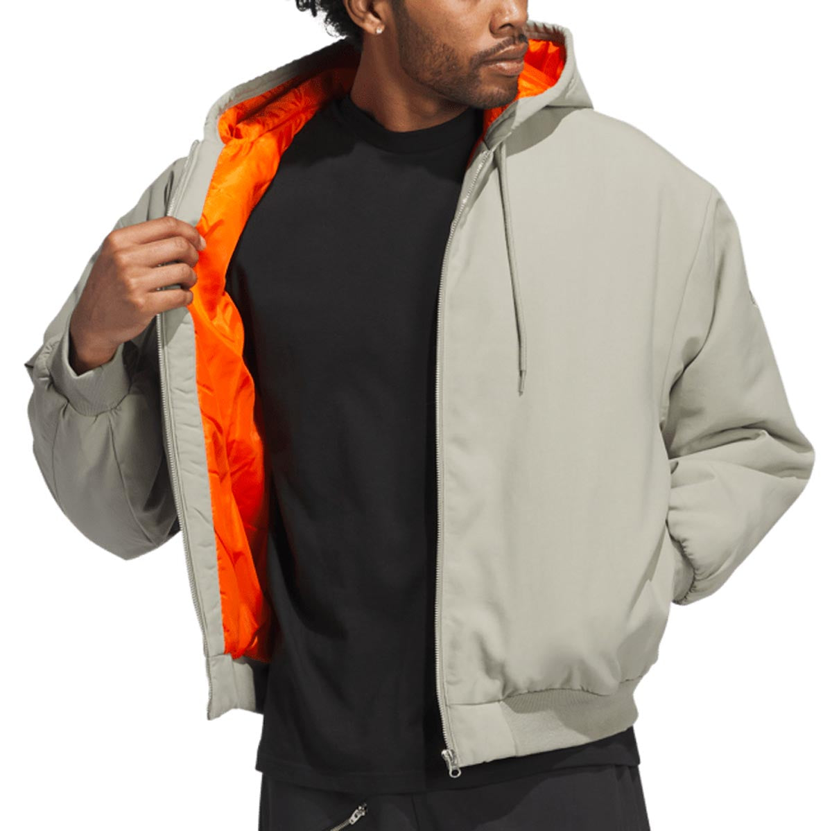 Adidas Shmoofoil Canvas Jacket - Silver Pebble/Core Orange image 2