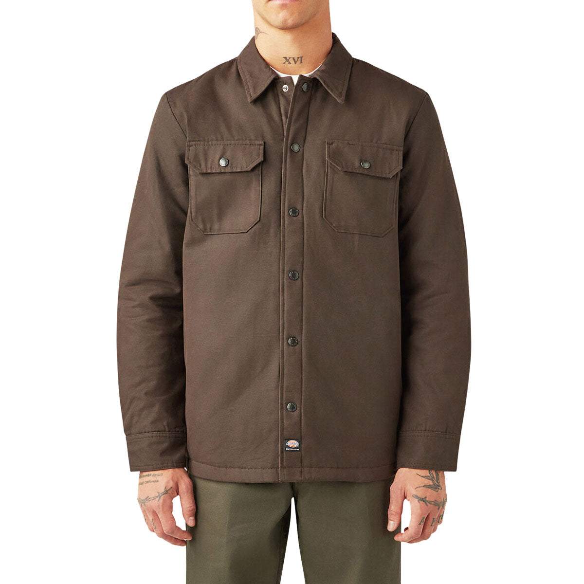 Dickies Lined Duck Snap Heavyweight Shirt Jacket - Dark Brown image 1