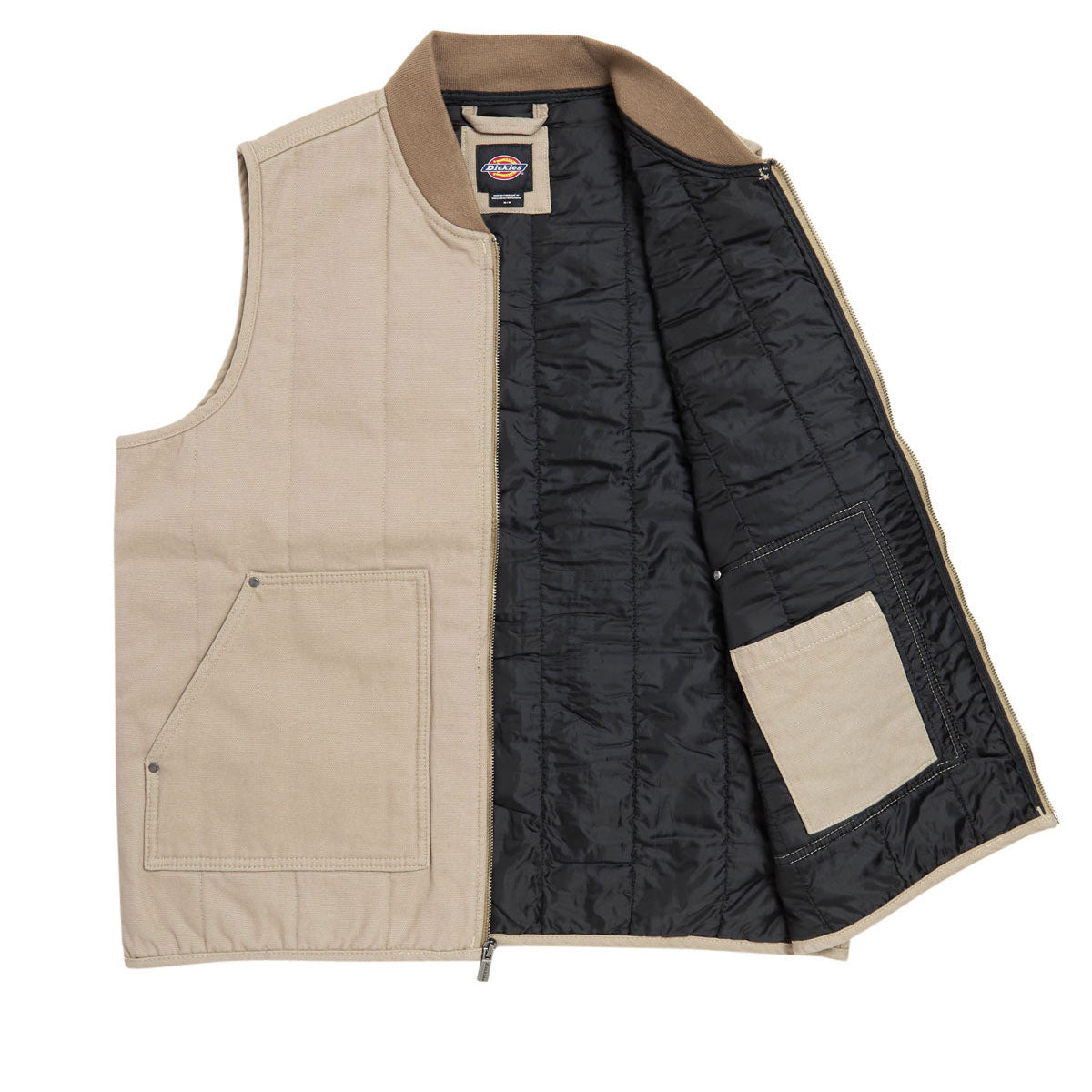 Dickies Quilted Canvas Vest Jacket - Desert Sand image 3
