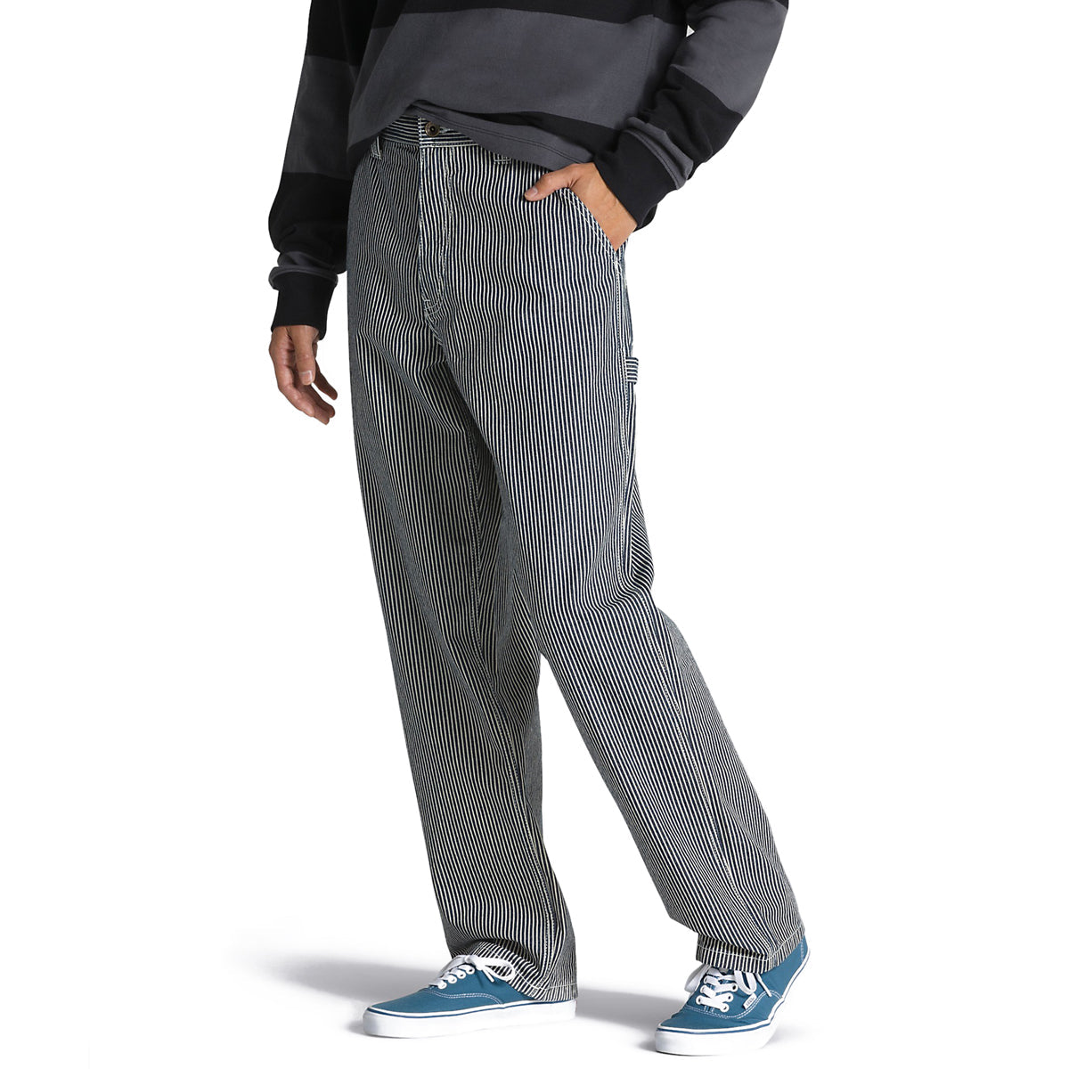Vans Drill Chore Loose Tapered Carp Hickory Stripe Pants - Indigo image 1