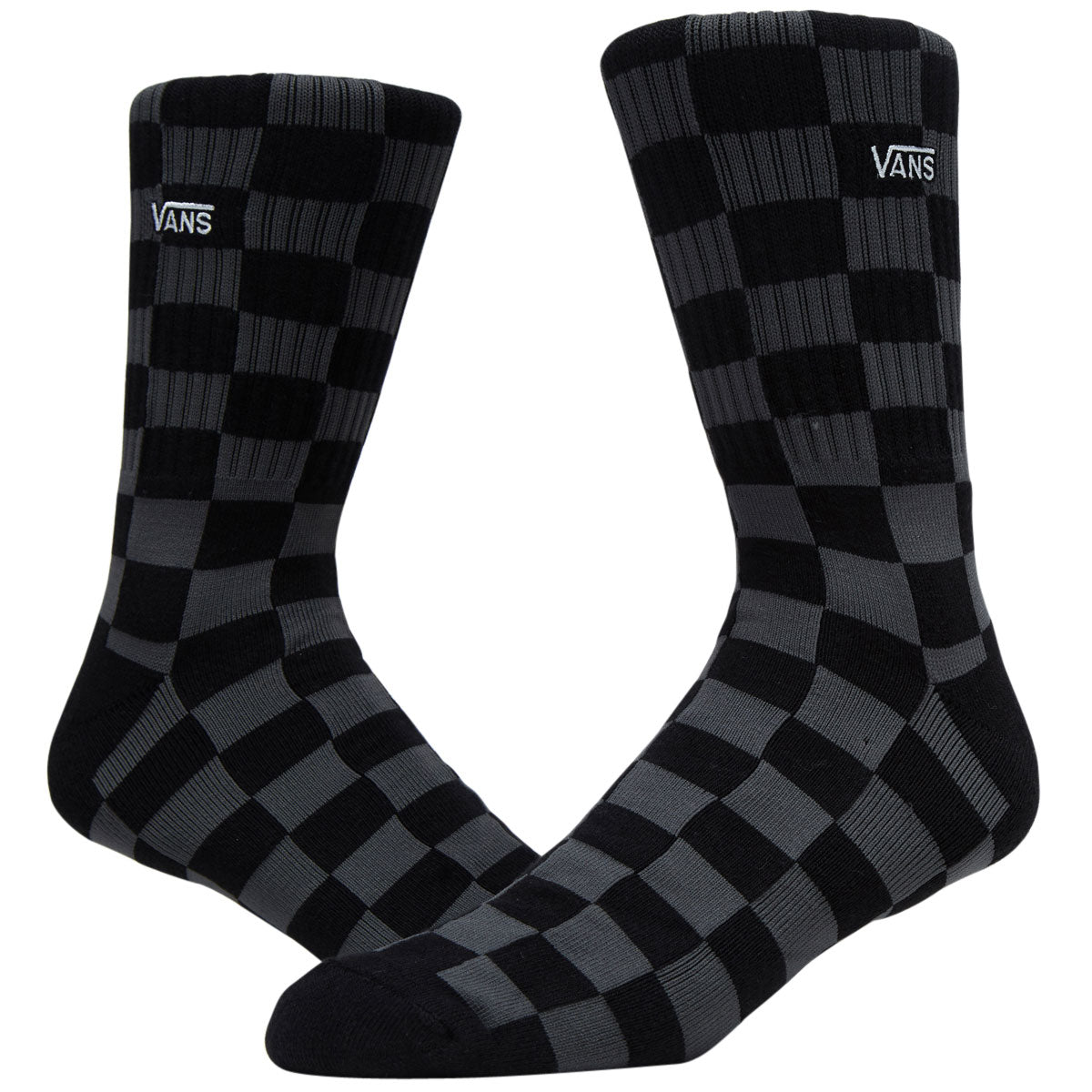 Vans Checkerboard Crew Socks - Black/Charcoal image 2