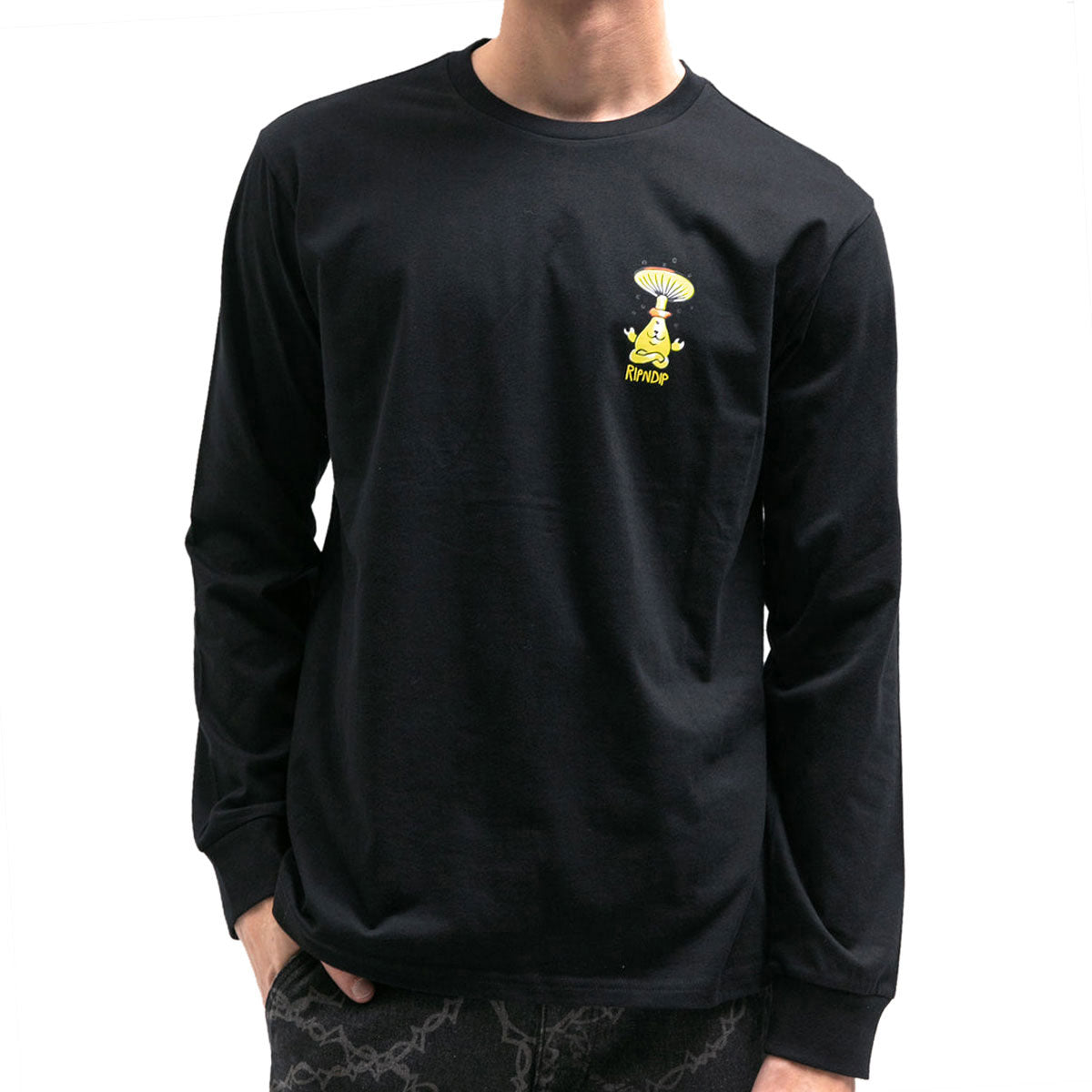 RIPNDIP Know Ur Shrooms Long Sleeve T-Shirt - Black image 4