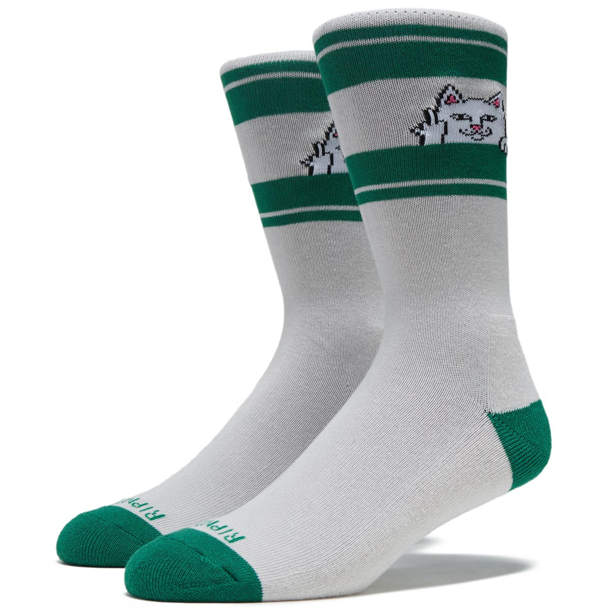 RIPNDIP Peeking Nermal Socks - Grey/Green image 1