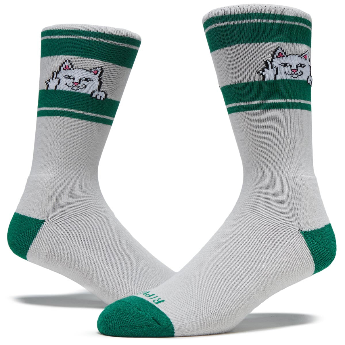 RIPNDIP Peeking Nermal Socks - Grey/Green image 2