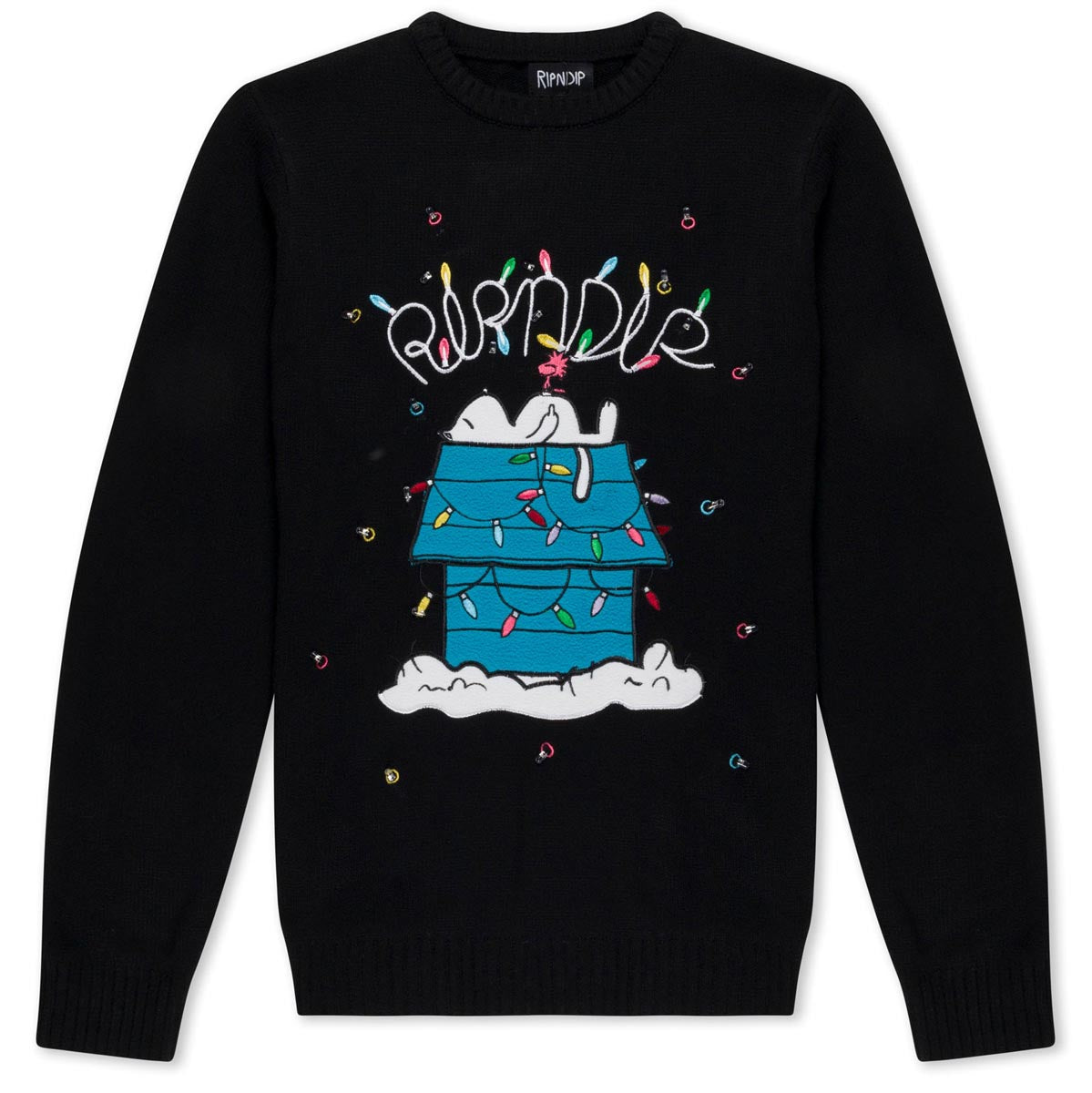 RIPNDIP Nerm Christmas Light Up Knit Sweater - Black image 1