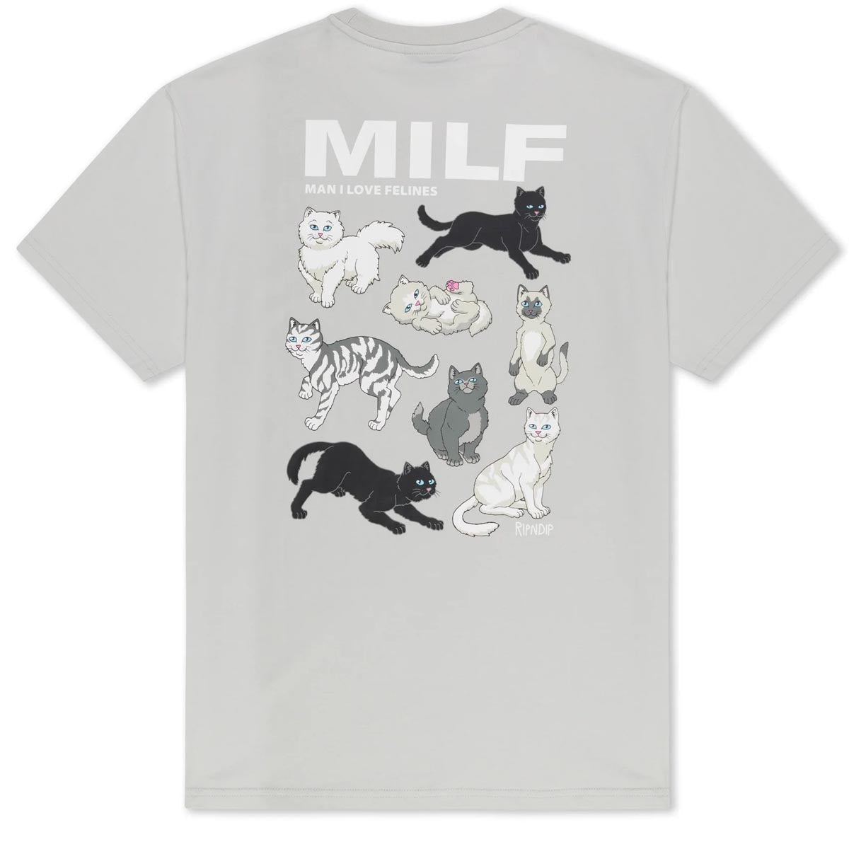 RIPNDIP Man I Love Felines T-Shirt - Grey image 1