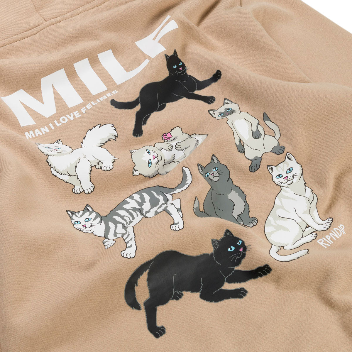 RIPNDIP Man I Love Felines Hoodie - Sandstone image 4