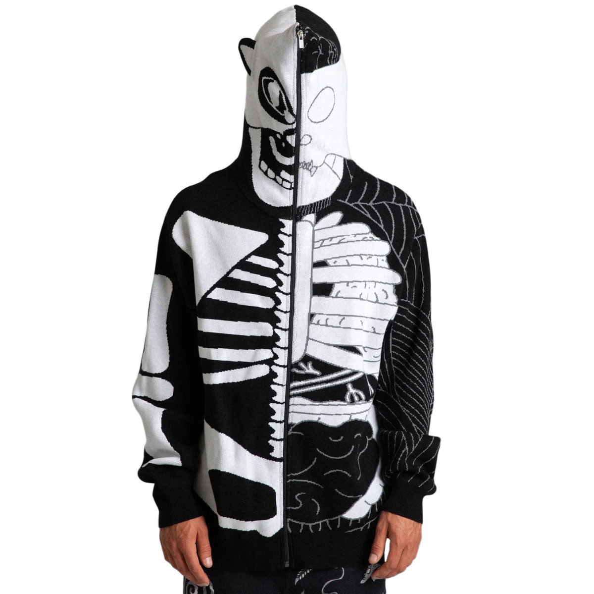 RIPNDIP Skelly Nerm Knit Hoodie - Black/White image 3