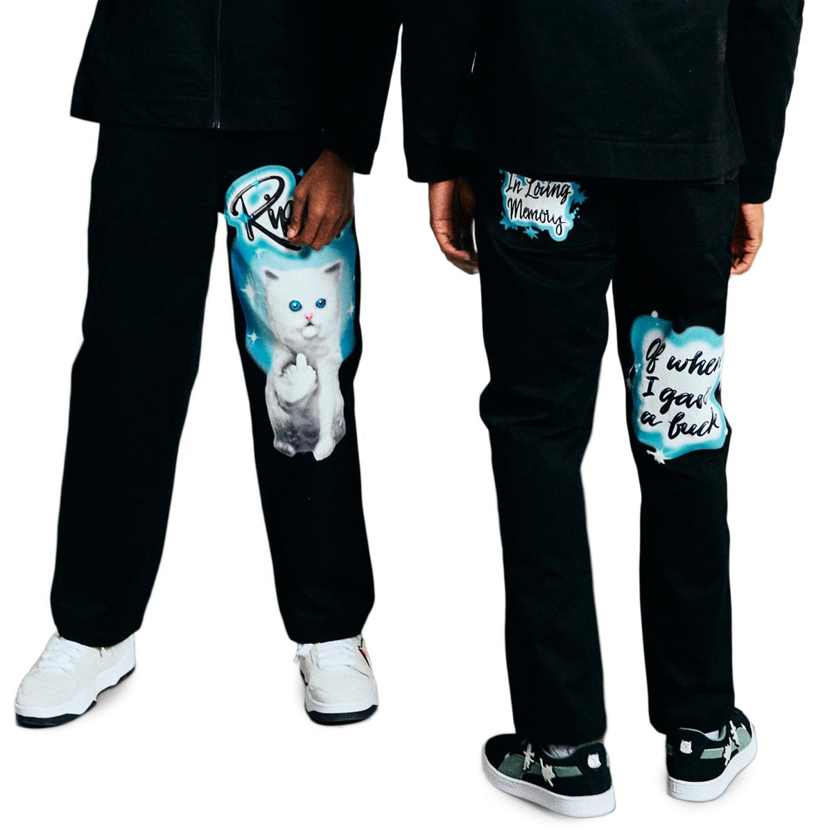 RIPNDIP In Loving Memory Denim Pants - Black image 3