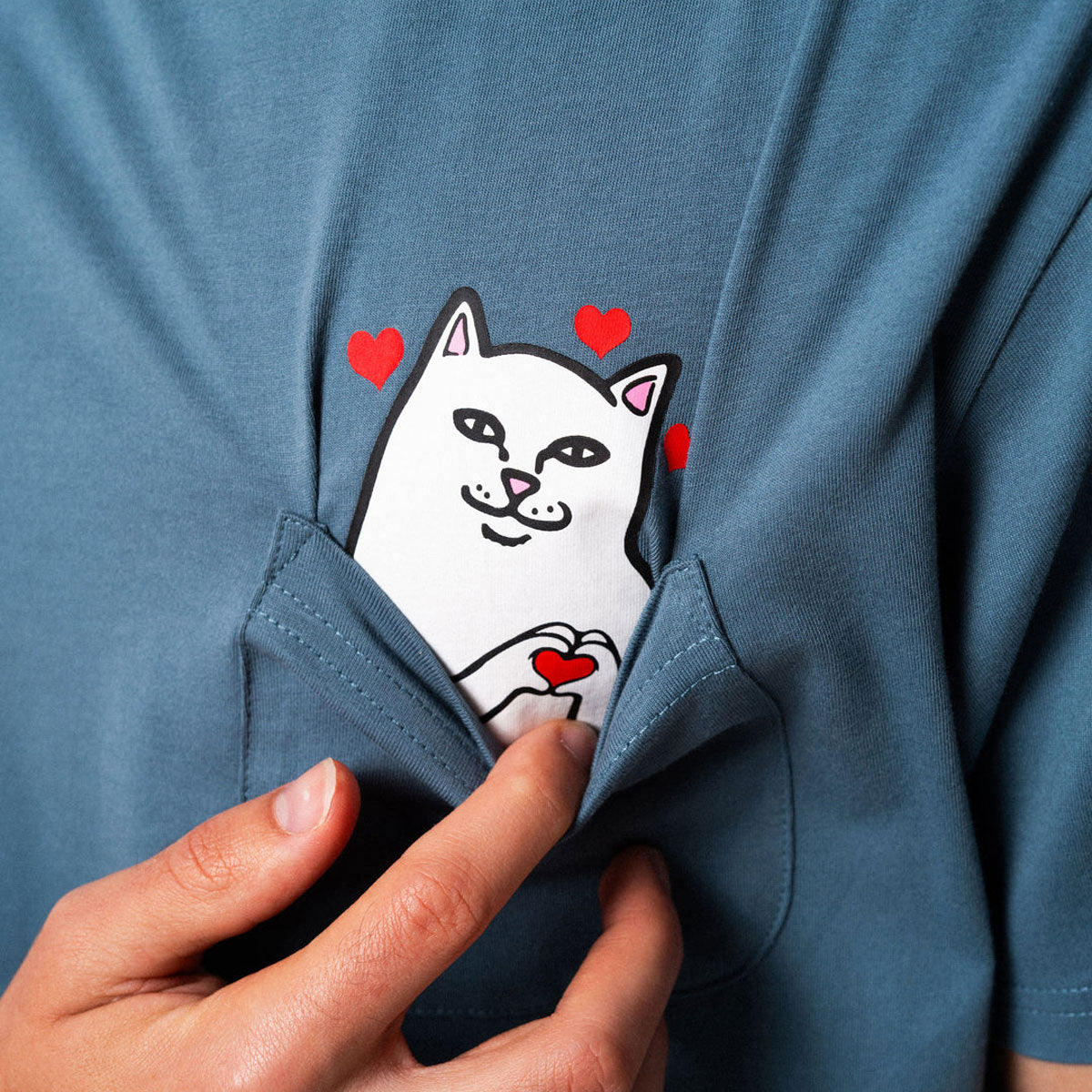 RIPNDIP Nermal Loves Pocket T-Shirt - Slate image 3