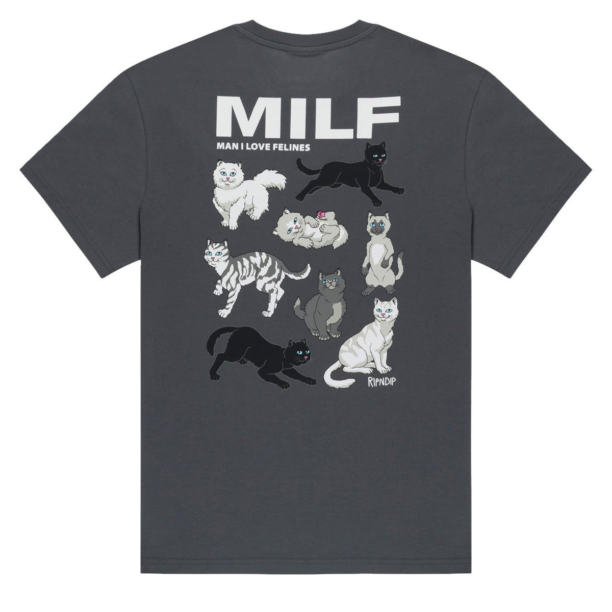 RIPNDIP Man I Love Felines T-Shirt - Charcoal II image 1