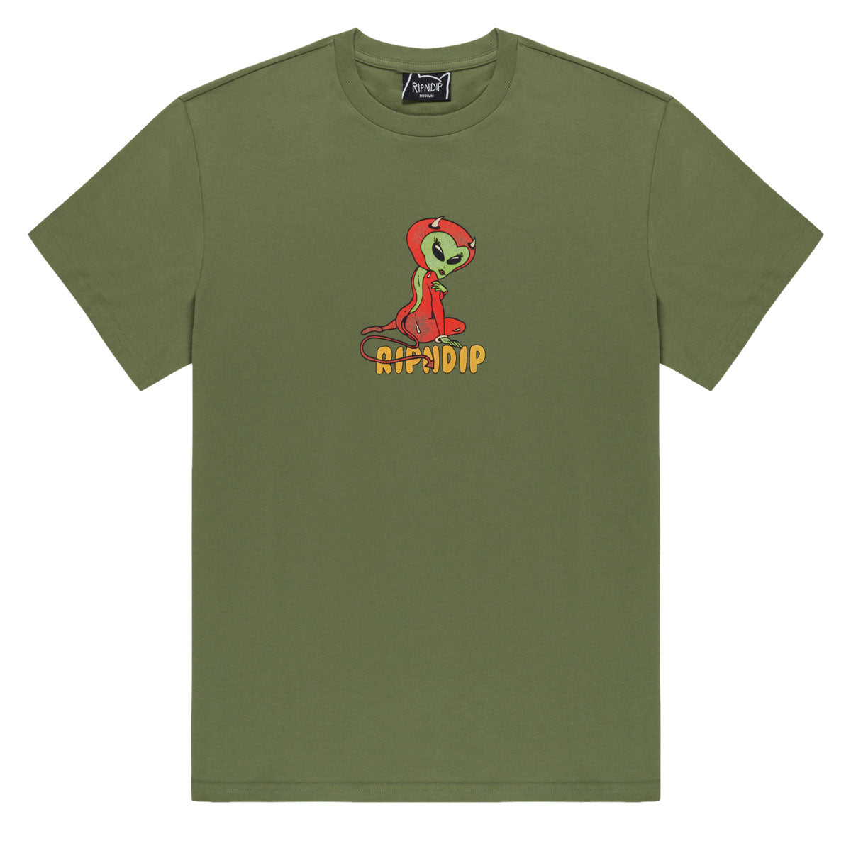 RIPNDIP Devil Alien T-Shirt - Dusty Forest image 1