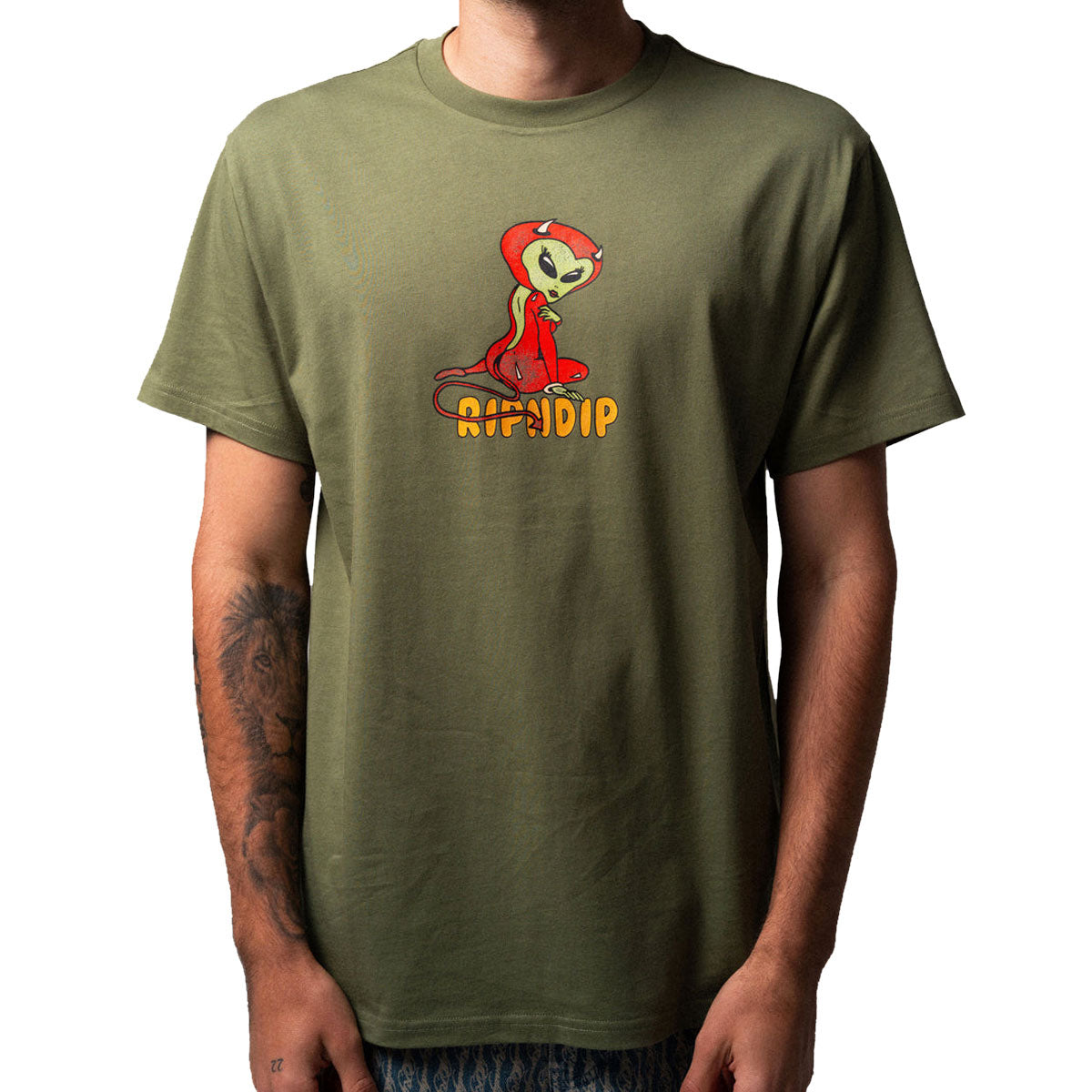 RIPNDIP Devil Alien T-Shirt - Dusty Forest image 3