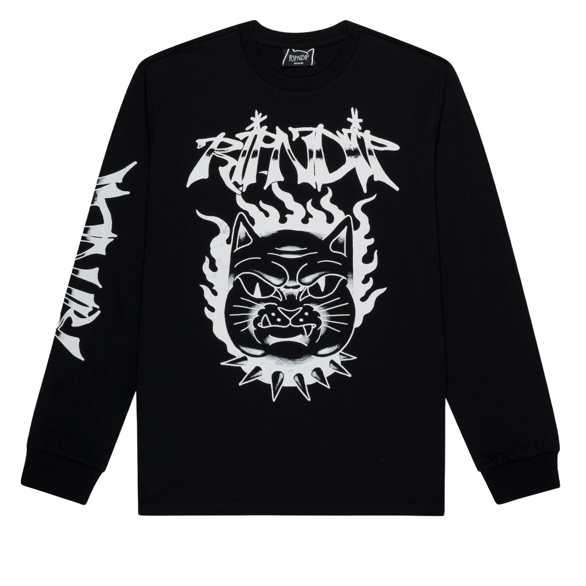 RIPNDIP The Happiest Cat Long Sleeve T-Shirt - Black image 1